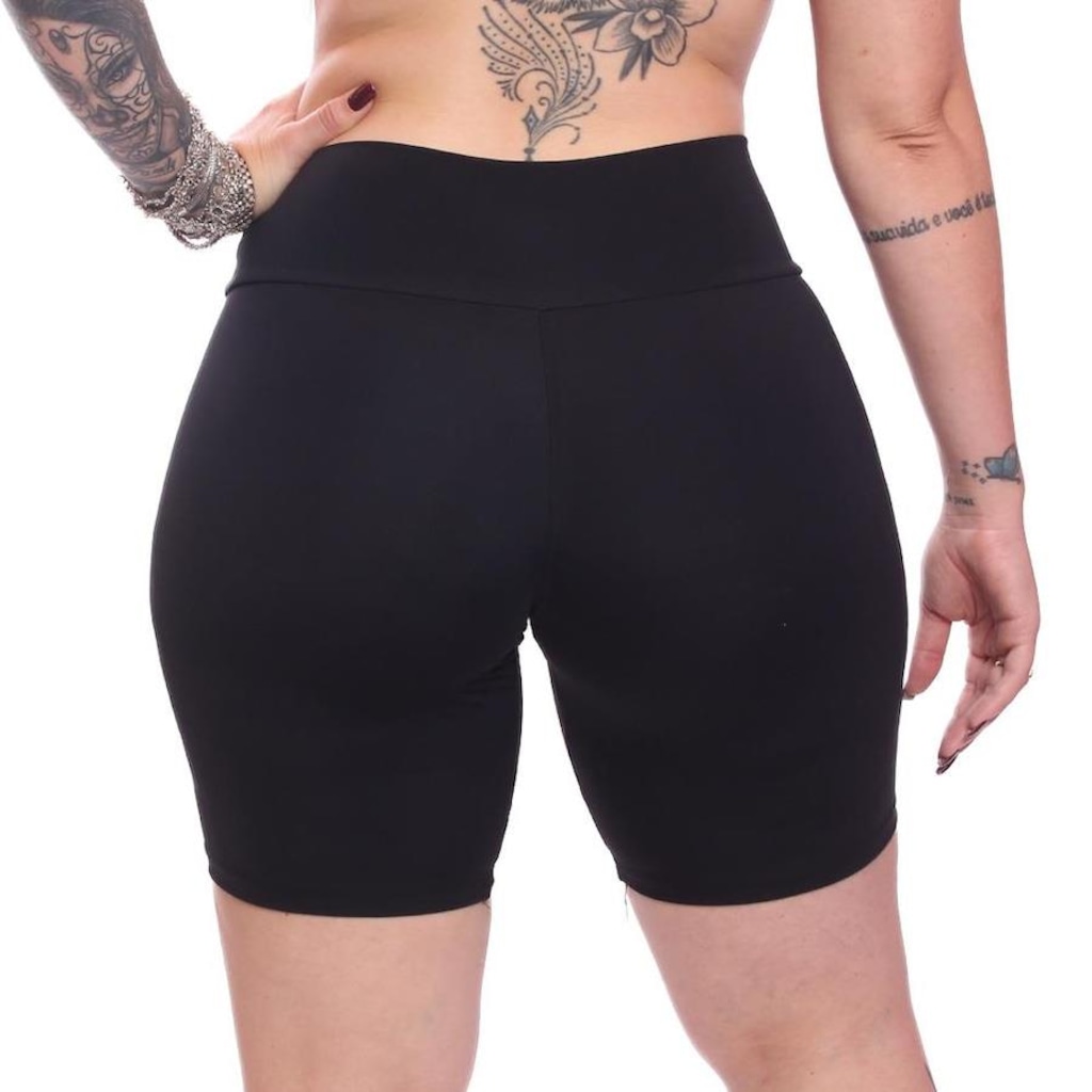Imagem 2 do produto Kit Bermudas Legging Dellas Fit Zero Transparência Cós Alto Academia Treino - 2 Unidades - Feminina
