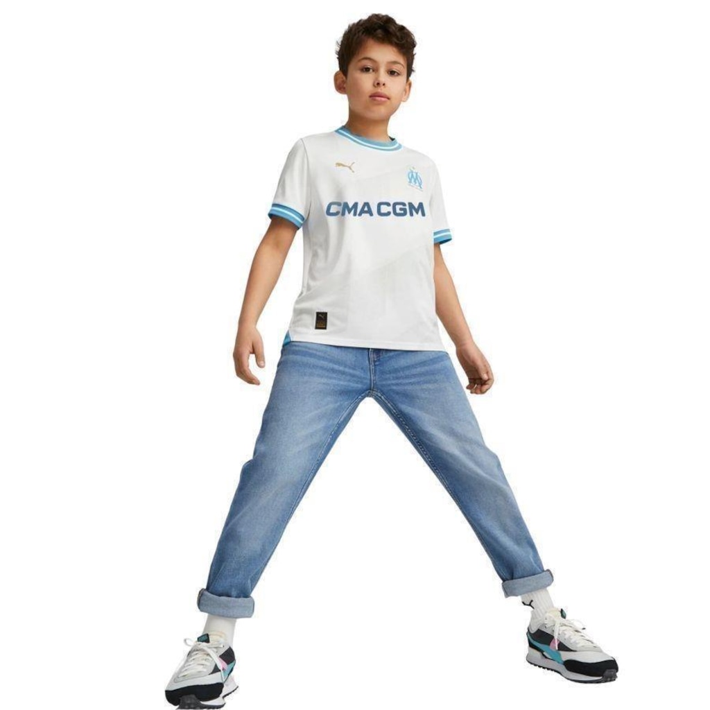 Camisa Olympique de Marseille Home 23/24 Puma - Infantil