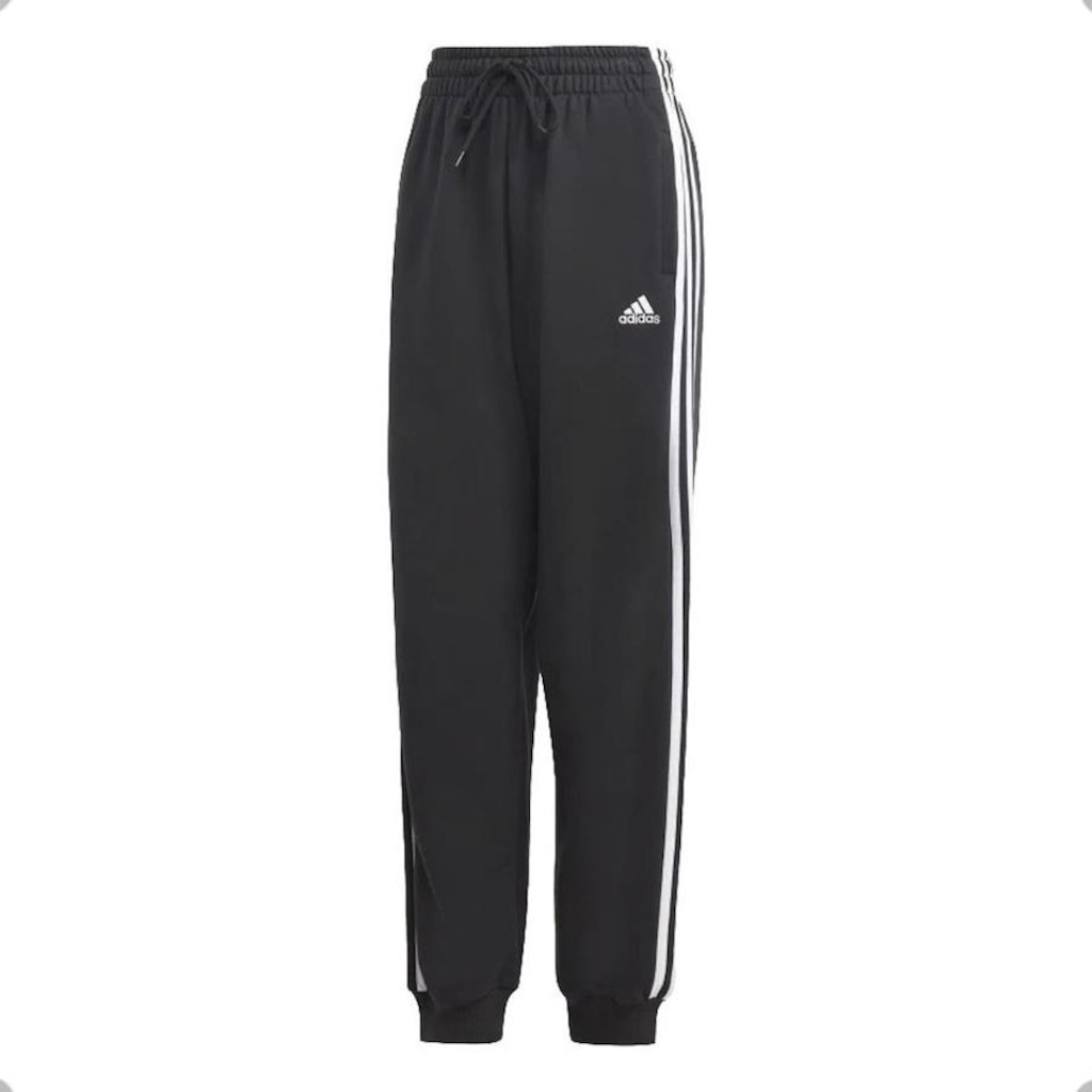 Calça adidas Moletom Folgada Essentials 3-Stripes - Feminina
