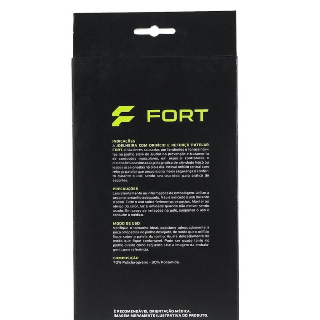 Imagem 4 do produto Joelheira Fort Neoprene com Orificio e Reforço Patelar - Adulto