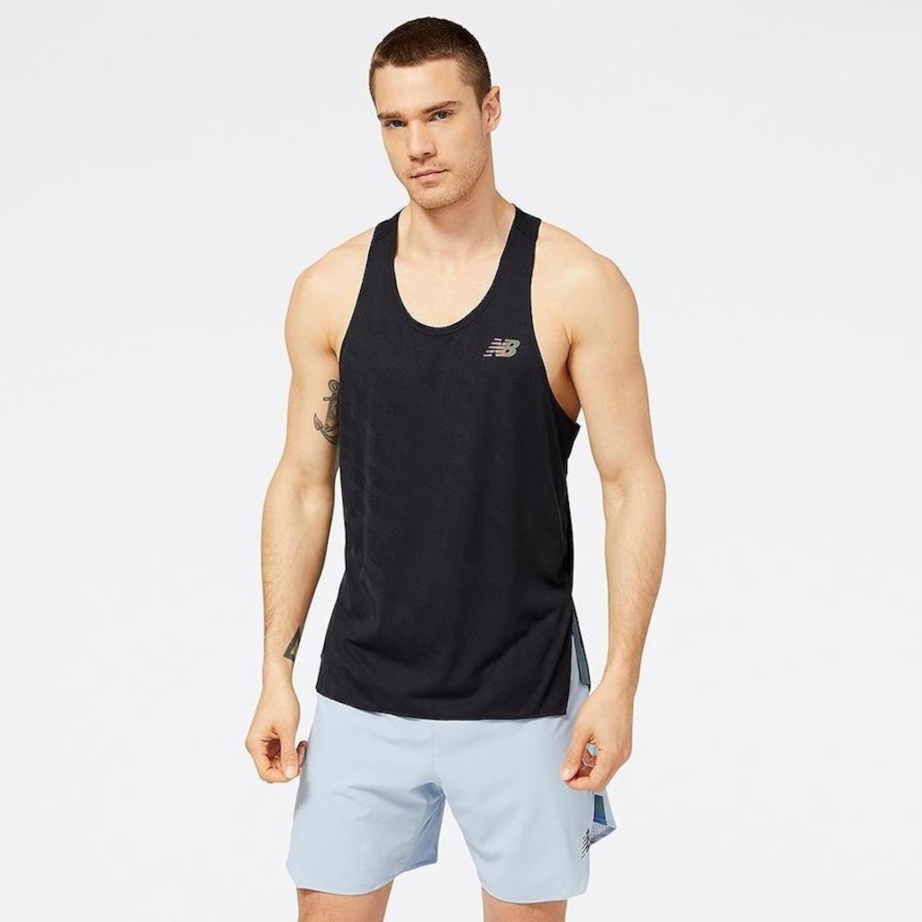 Camiseta Regata New Balance Q Speed Jacquard - Masculina - Foto 1
