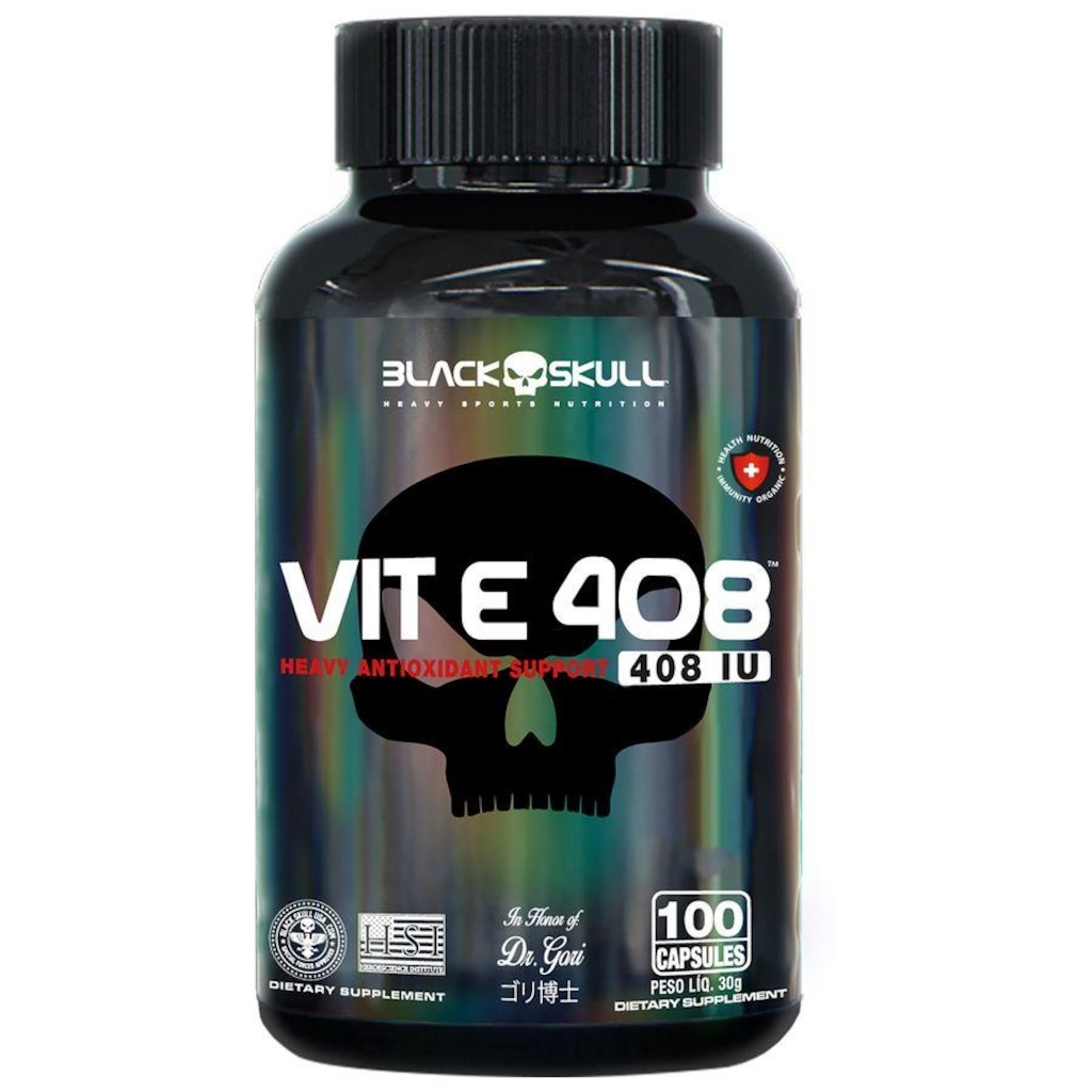 Vitamina E com 100 Cápsulas Black Skull
