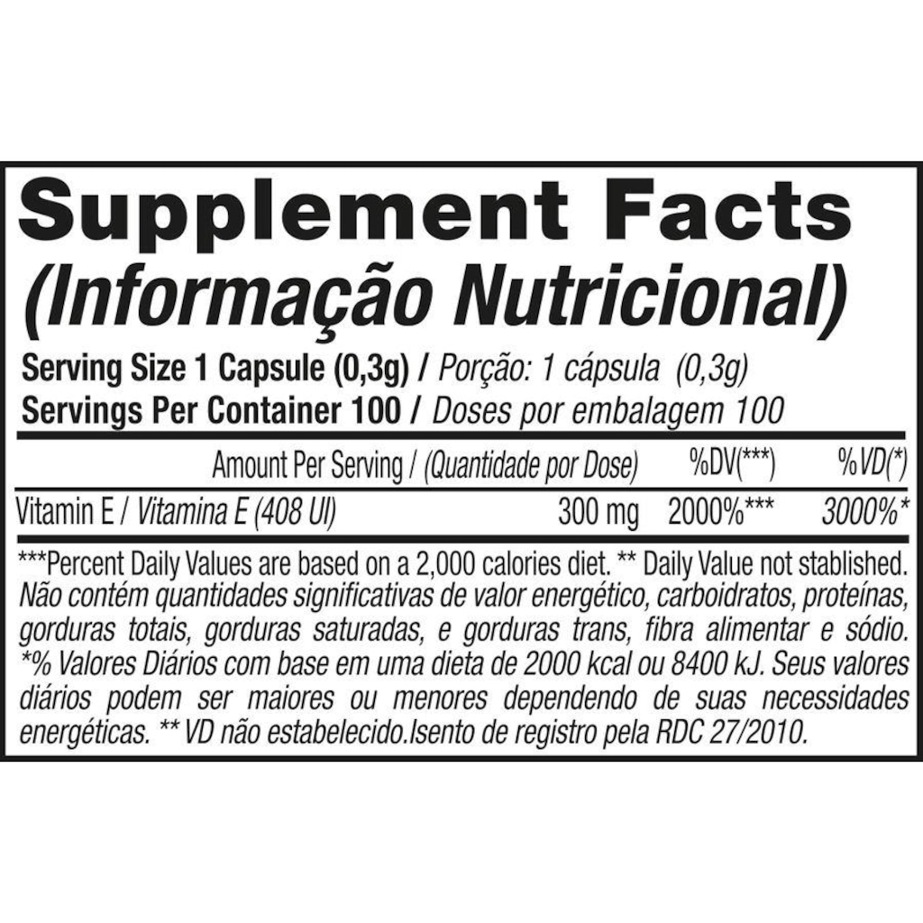 Vitamina E com 100 Cápsulas Black Skull