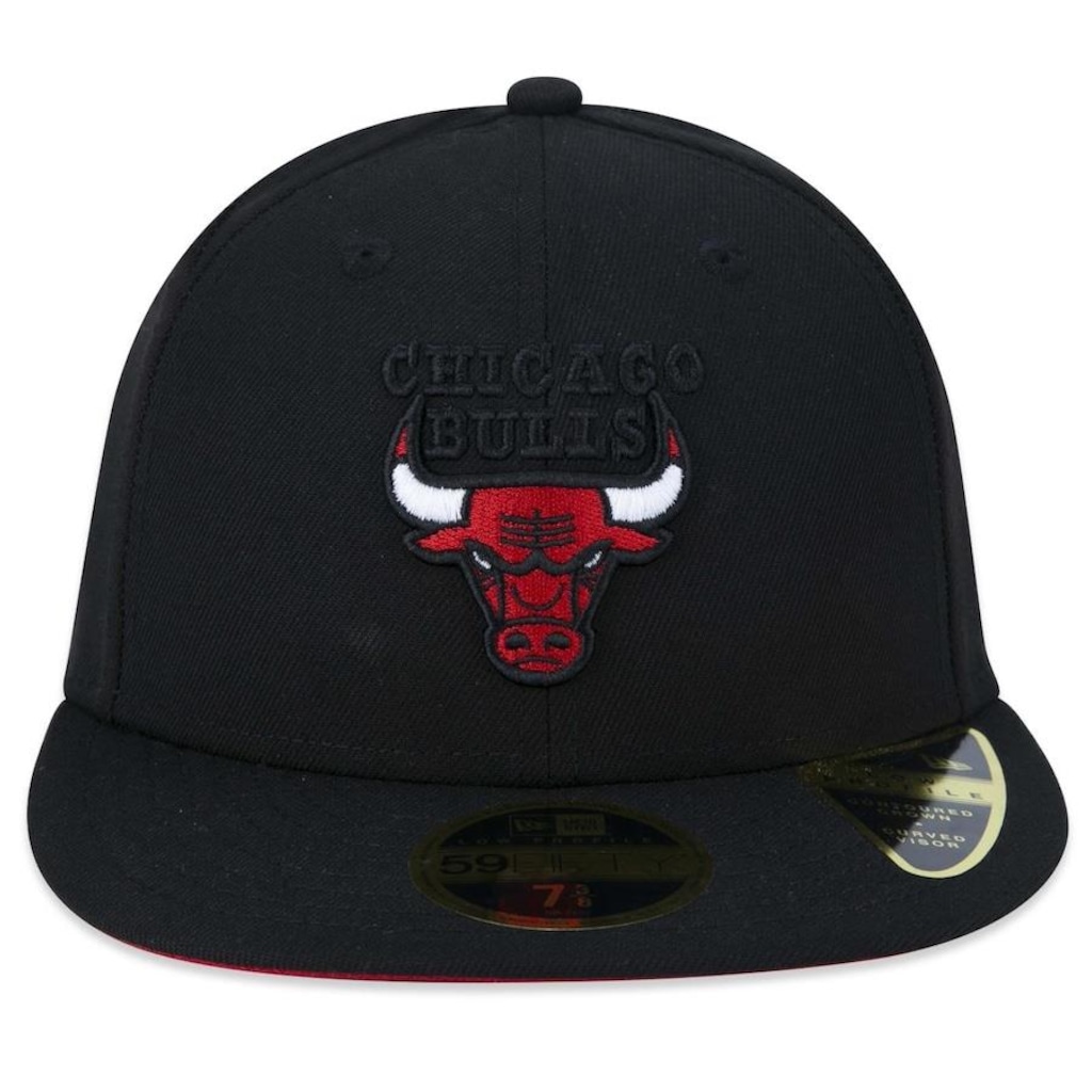 Boné Aba Reta New Era 59Fifty Fitted Low Profile Nba Chicago Bulls Freestyle - Fechado - Adulto - Foto 1