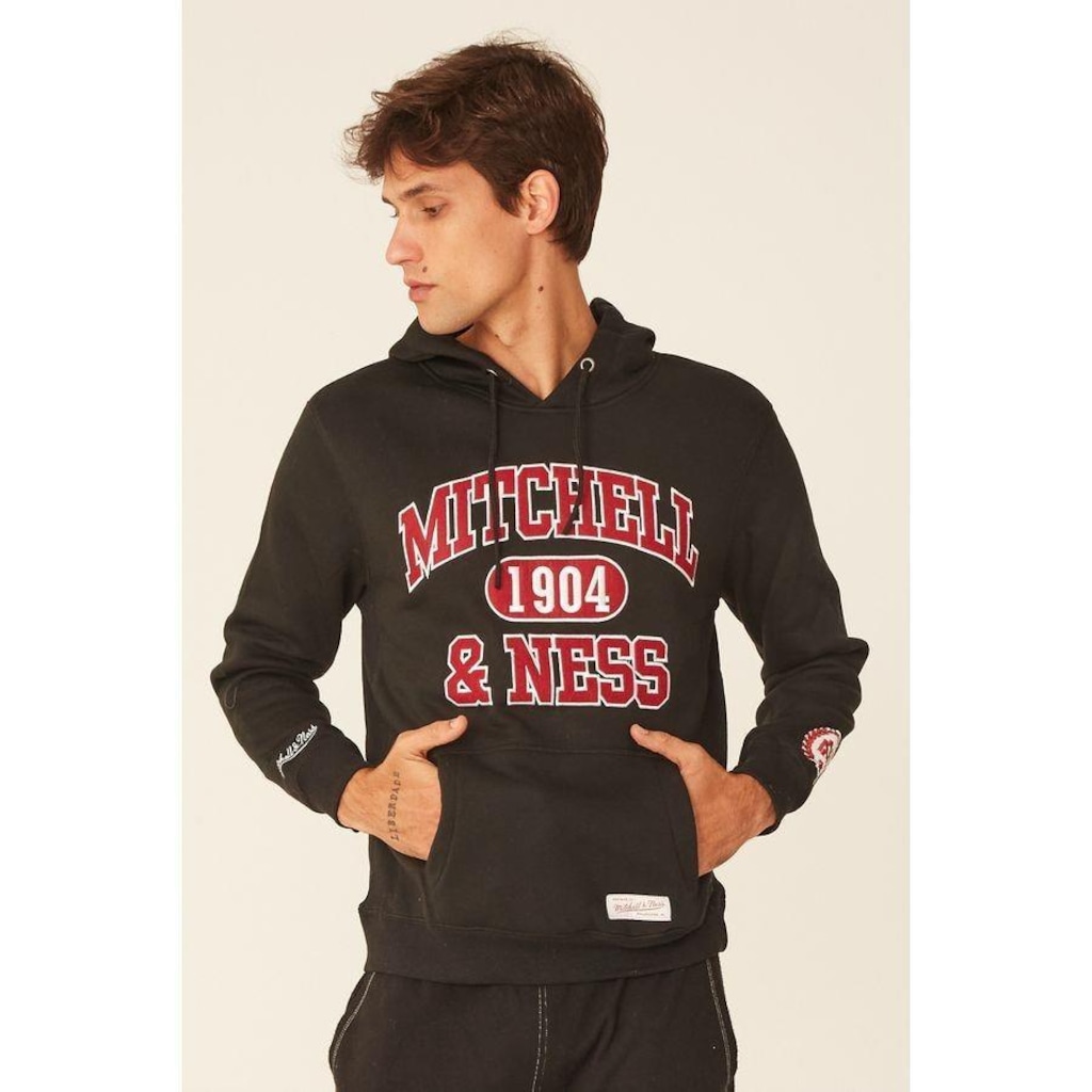 Blusão De Moletom Com Capuz Mitchell & Ness Fechado Com Capuz Branded - Masculino