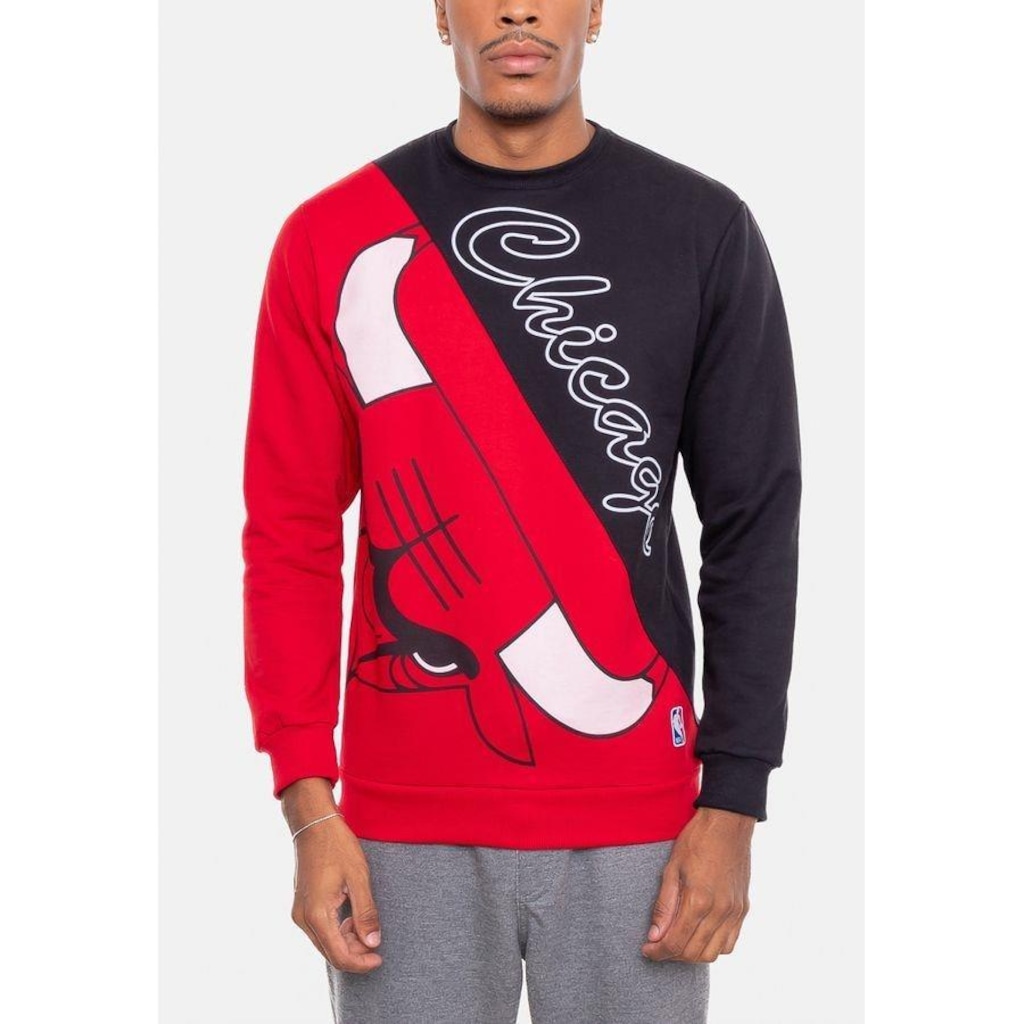 Imagem 3 do produto Blusão de Moletom NBA Wordmark Chicago Bulls Preto - Masculina