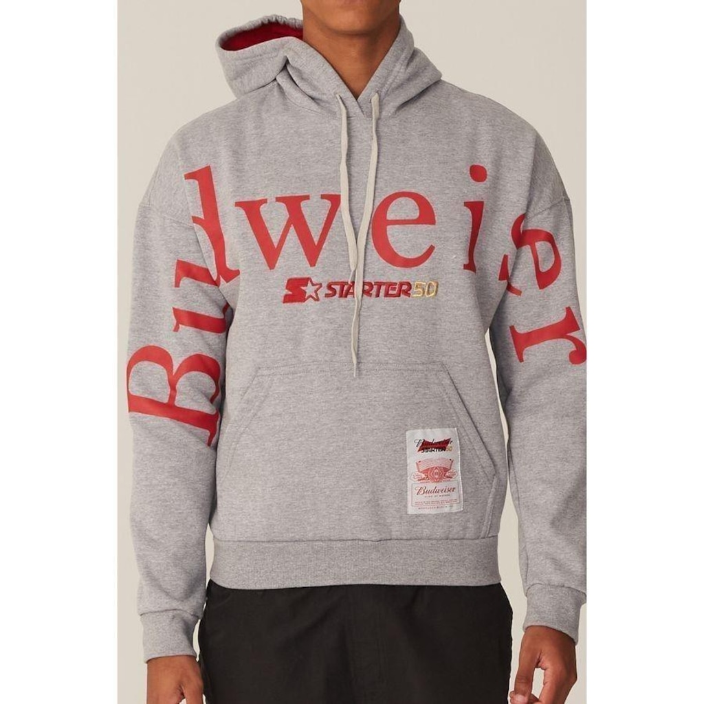 Imagem 4 do produto Blusão de Moletom Starter Collab Budweiser Gray - Masculino