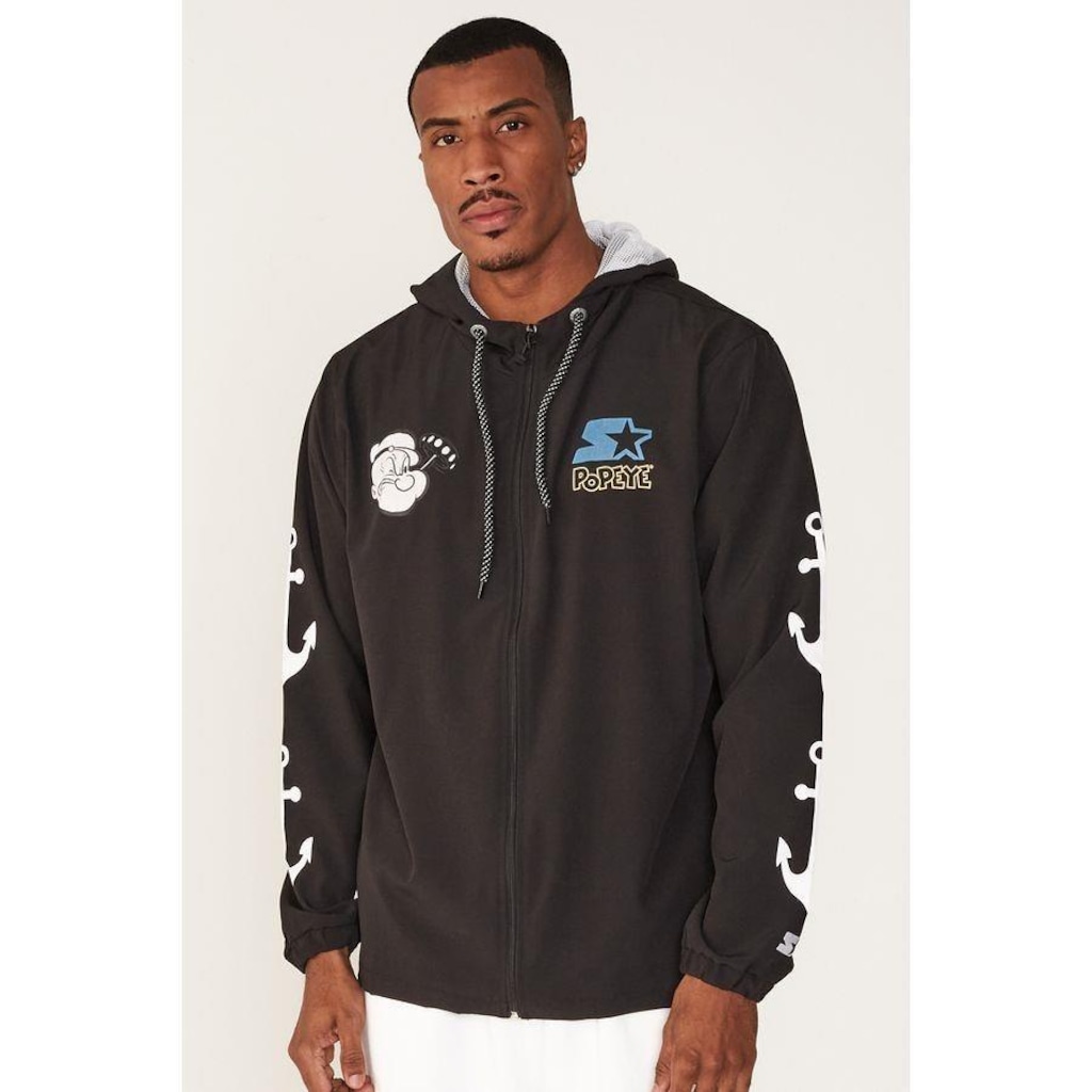 Jaqueta com Capuz Corta Vento Starter Collab Popeye - Masculina