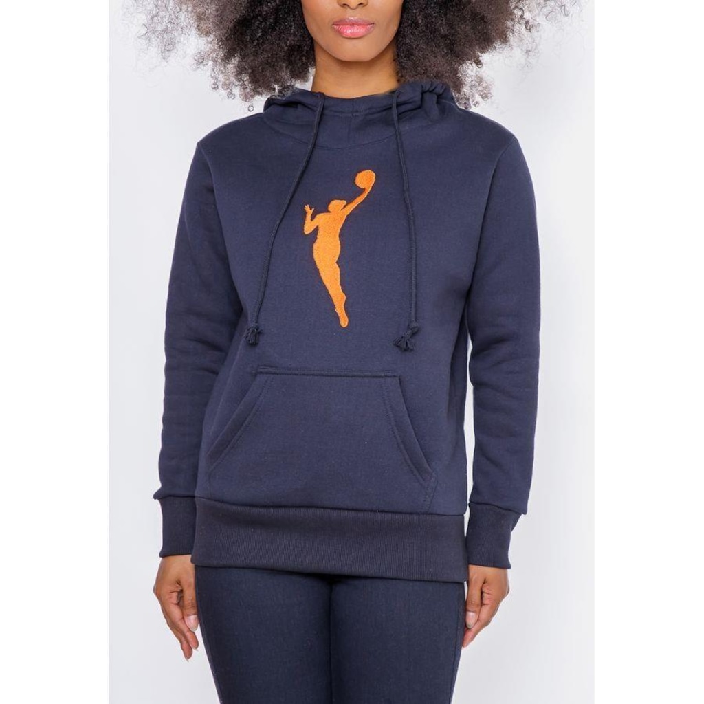 Blusão De Moletom Com Capuz WNBA Fechado Jumpman Preto - Feminino
