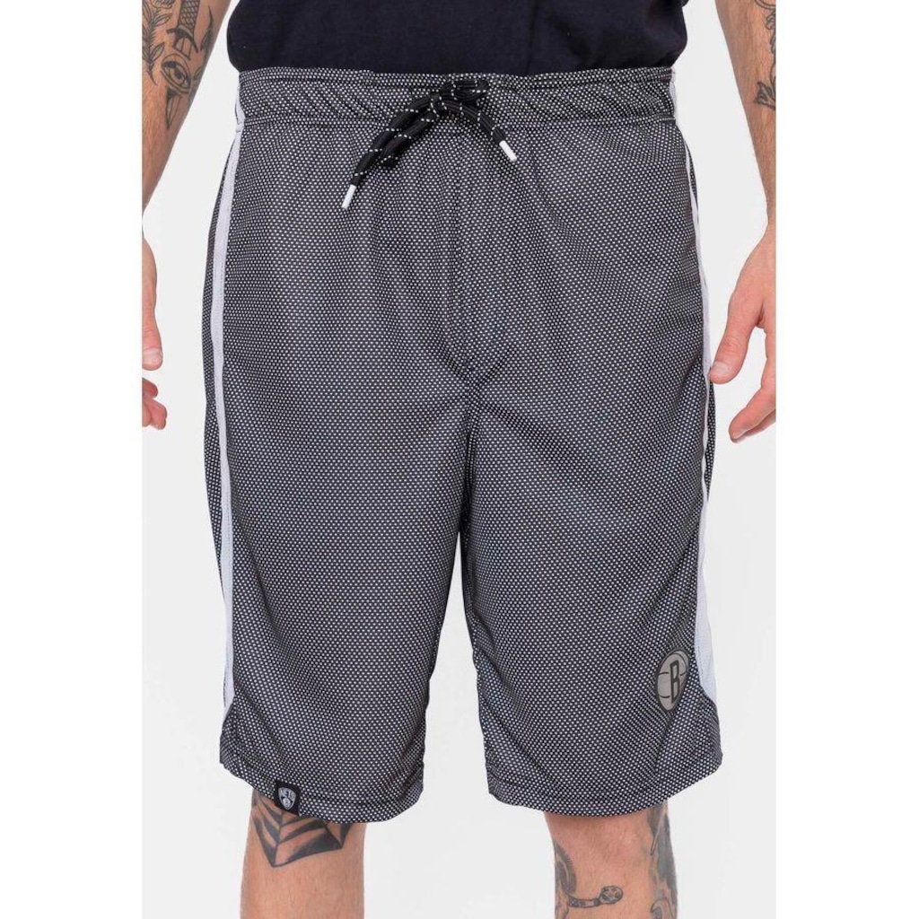 Bermuda Nba Sintética Silver Logo Brooklyn Nets - Masculina