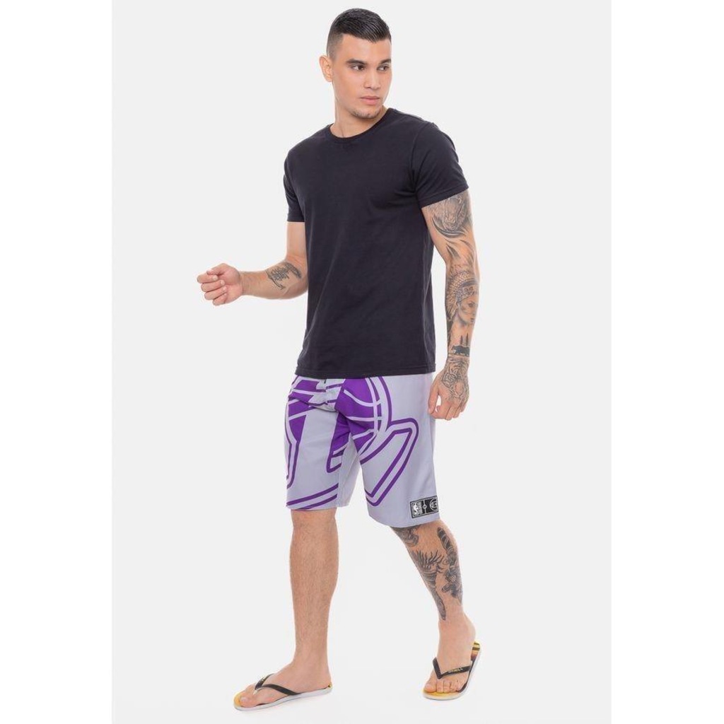 Imagem 4 do produto Bermuda Boardshort Nba Maxi Logo Los Angeles Lakers - Masculina