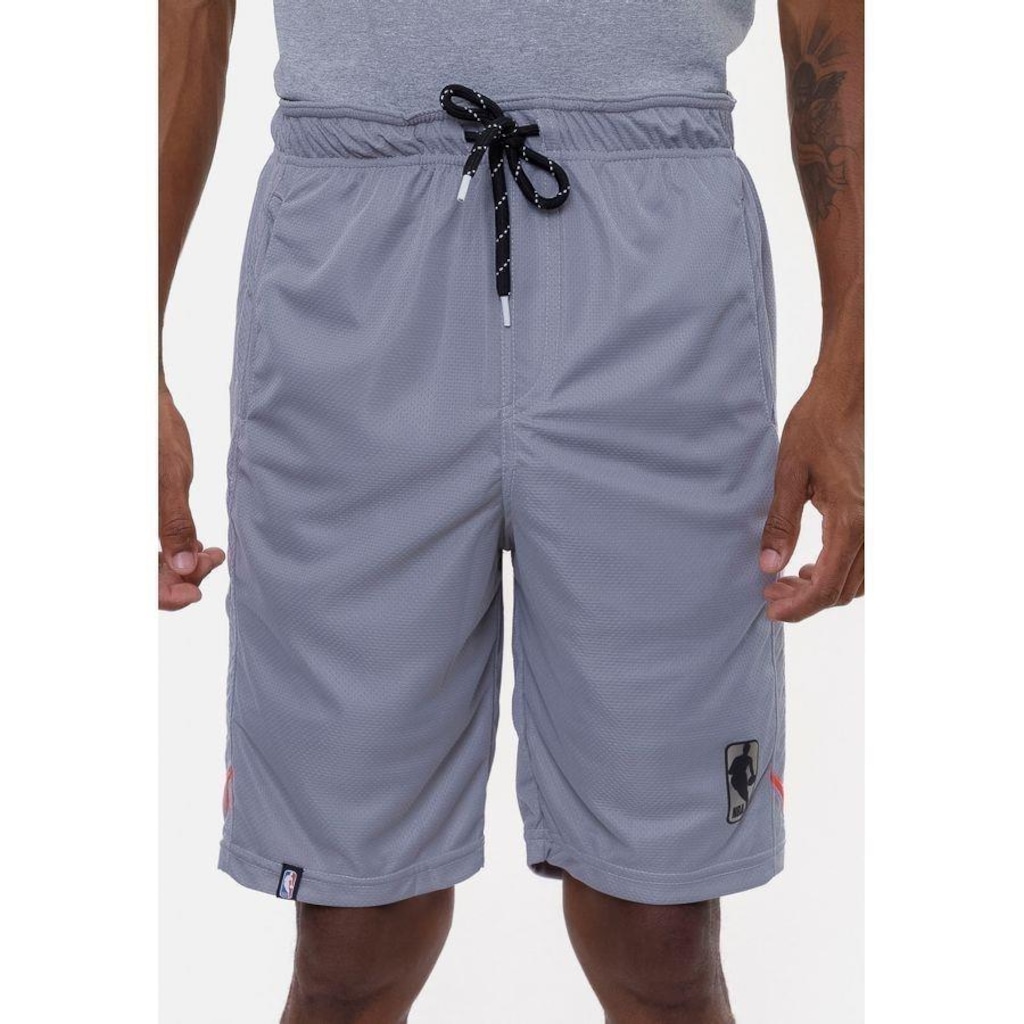 Bermuda NBA Sintética Silver Logo - Masculina
