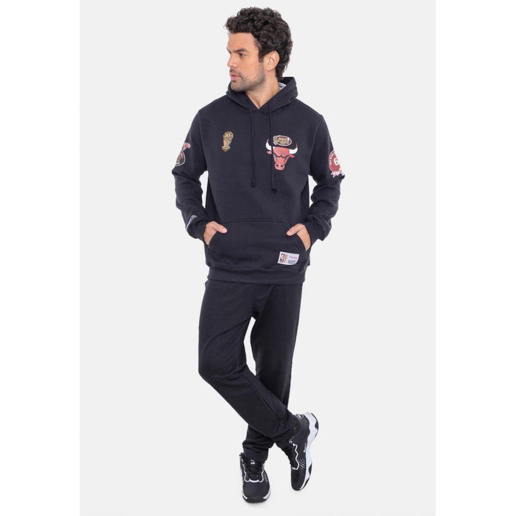 Blusão De Moletom Com Capuz Mitchell & Ness Canguru Fechado City Patches - Masculino
