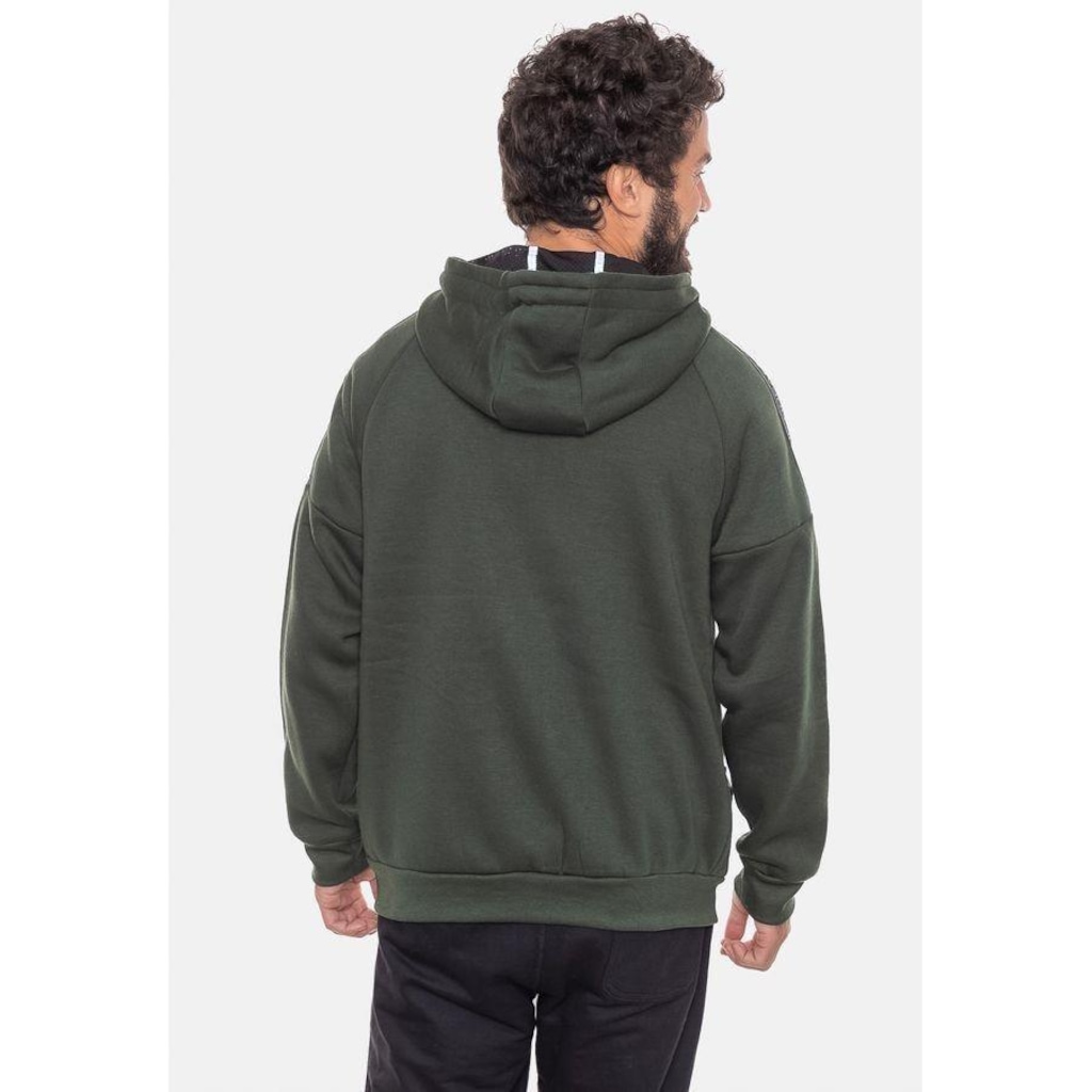 Imagem 3 do produto Jaqueta de Moletom com Capuz Hd Canguru Aberto Militar - Masculina