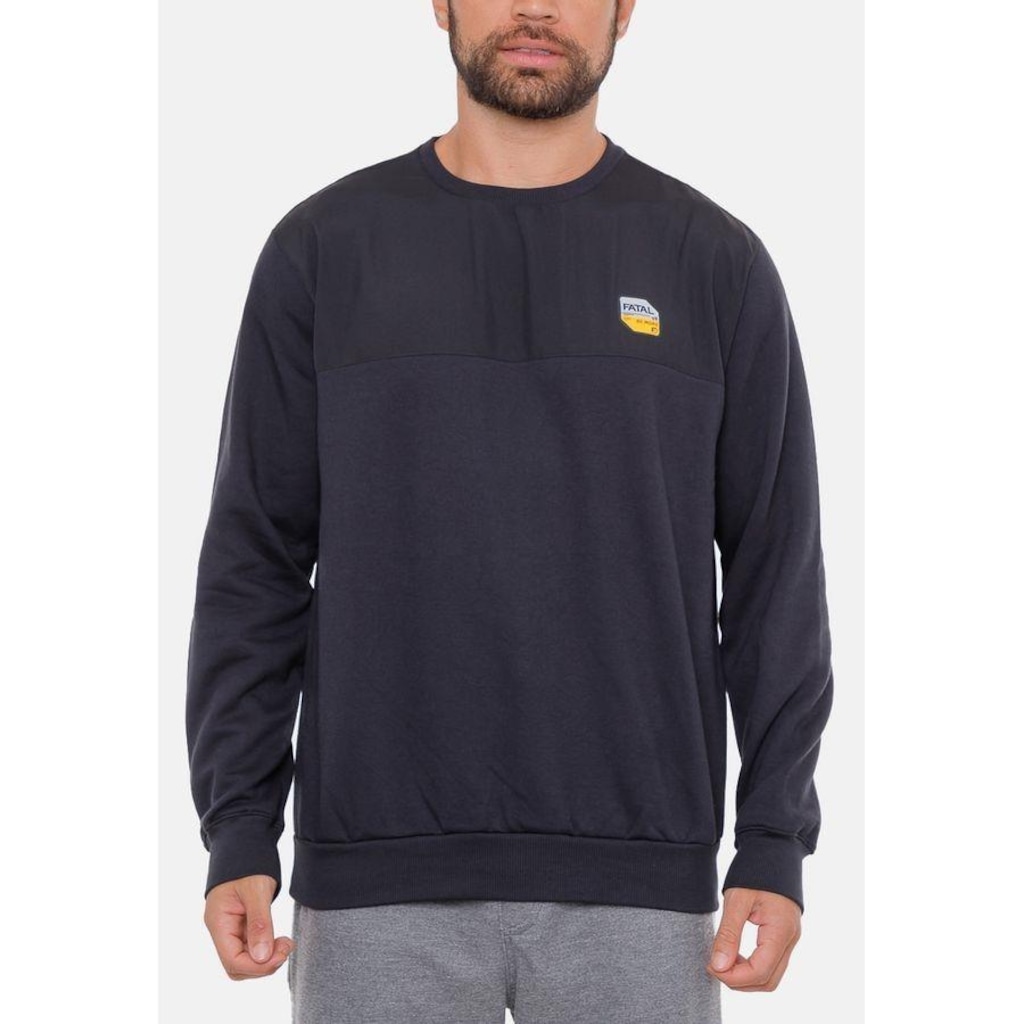 Blusão de Moletom Fatal Gola Careca Prata - Masculina