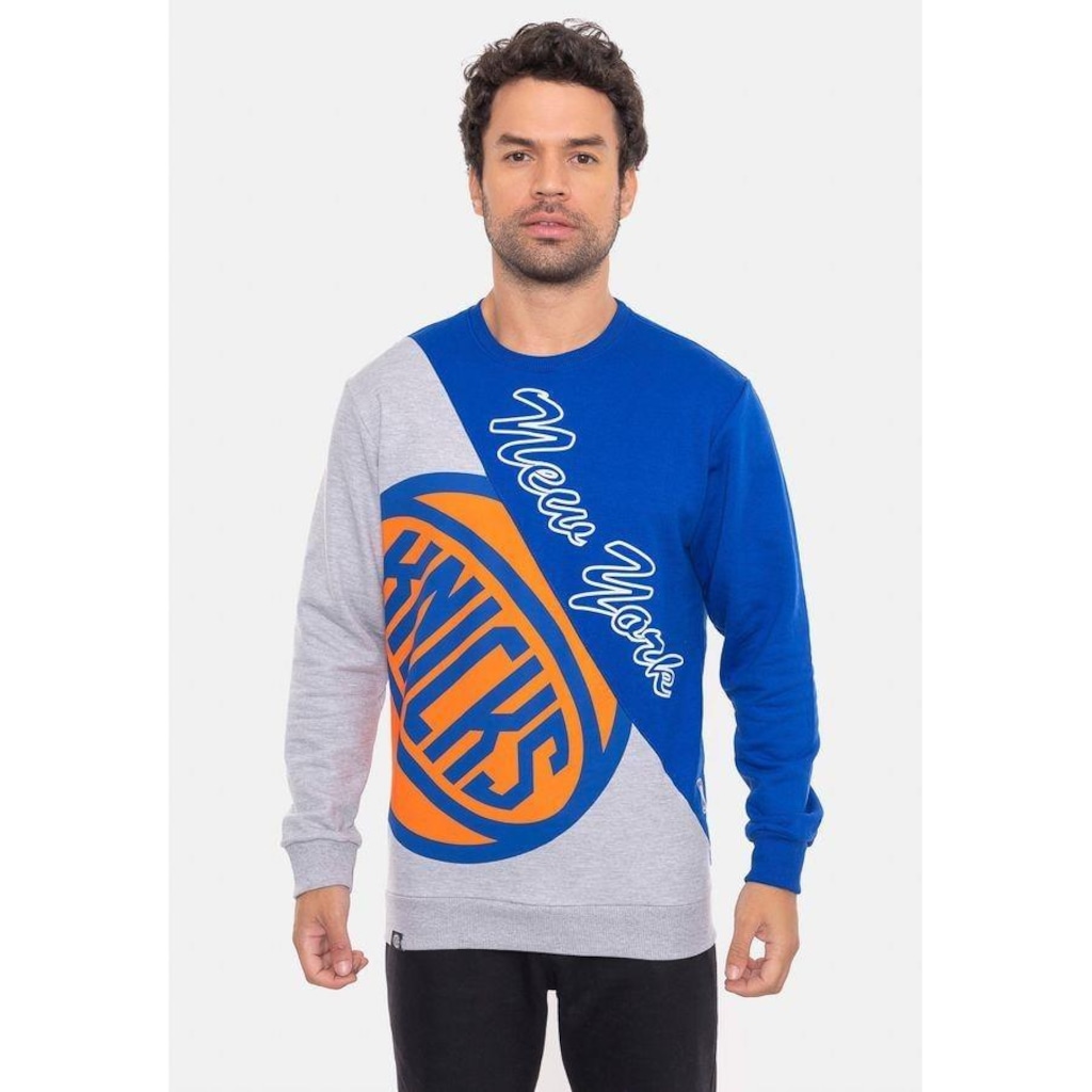 Blusão De Moletom NBA Wordmark New York Knicks Azul - Masculina