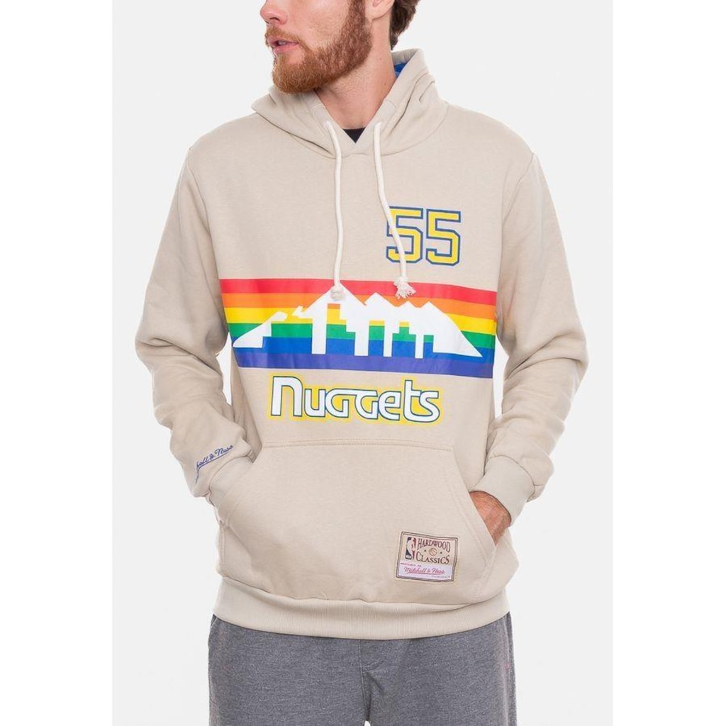 Blusão De Moletom Mitchell & Ness Canguru Denver Nuggets Dikembe Mutombo - Masculino
