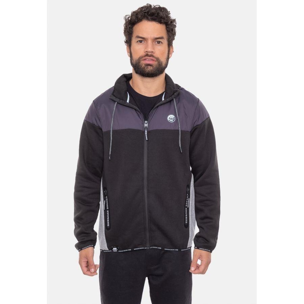 Jaqueta de Moletom com Capuz Hd Canguru Aberto - Masculina