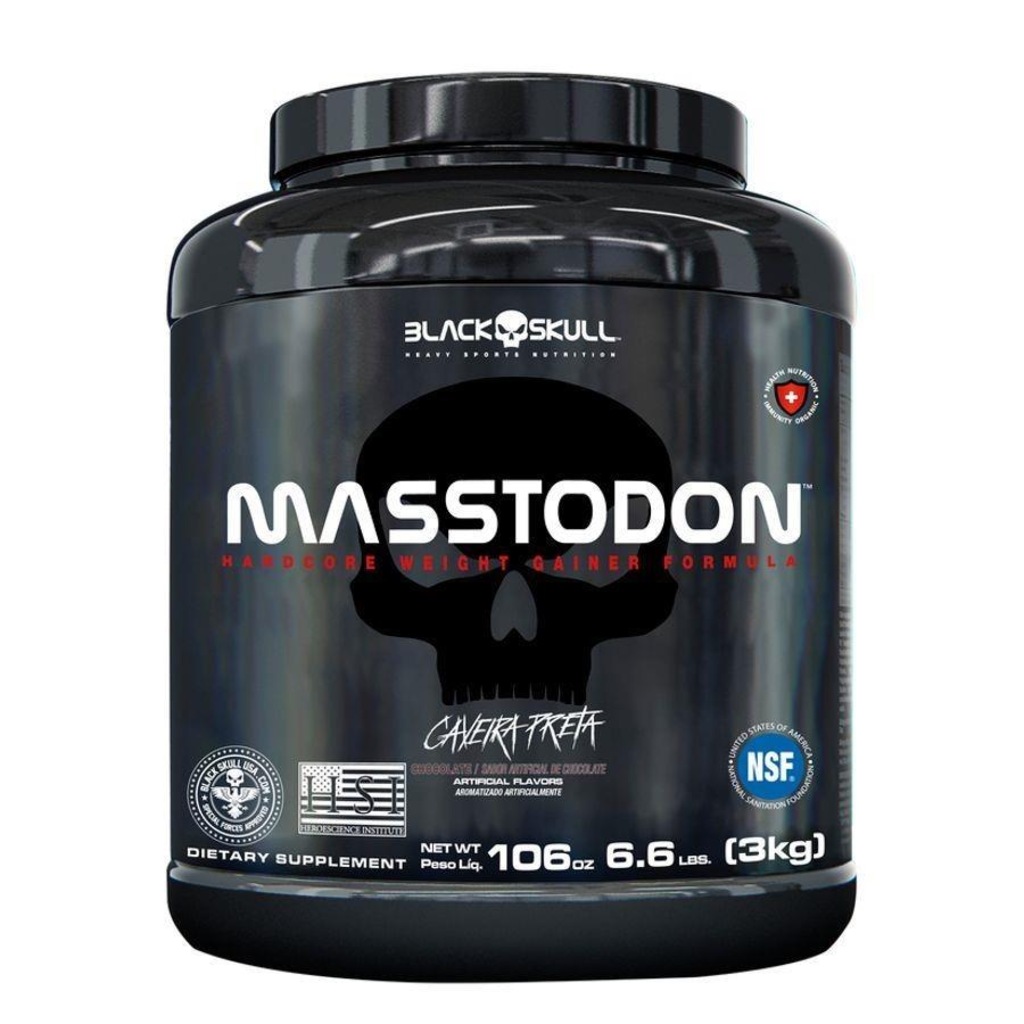 Hipercalórico Masstodon Caveira Preta - Chocolate -3kg - Foto 1
