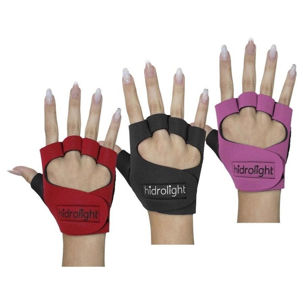 Kit de Luvas de Musculação Hidrolight Neoprene - 3 Pares - Adulto - Foto 1