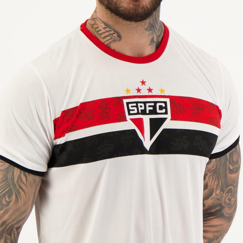 Imagem 4 do produto Camiseta do São Paulo Futfanatics Stencil 19 James - Masculina