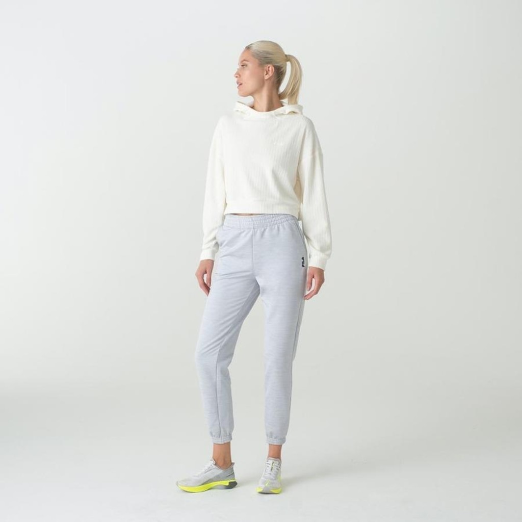 Imagem 3 do produto Blusão Cropped Feminina Fila com Capuz Woof