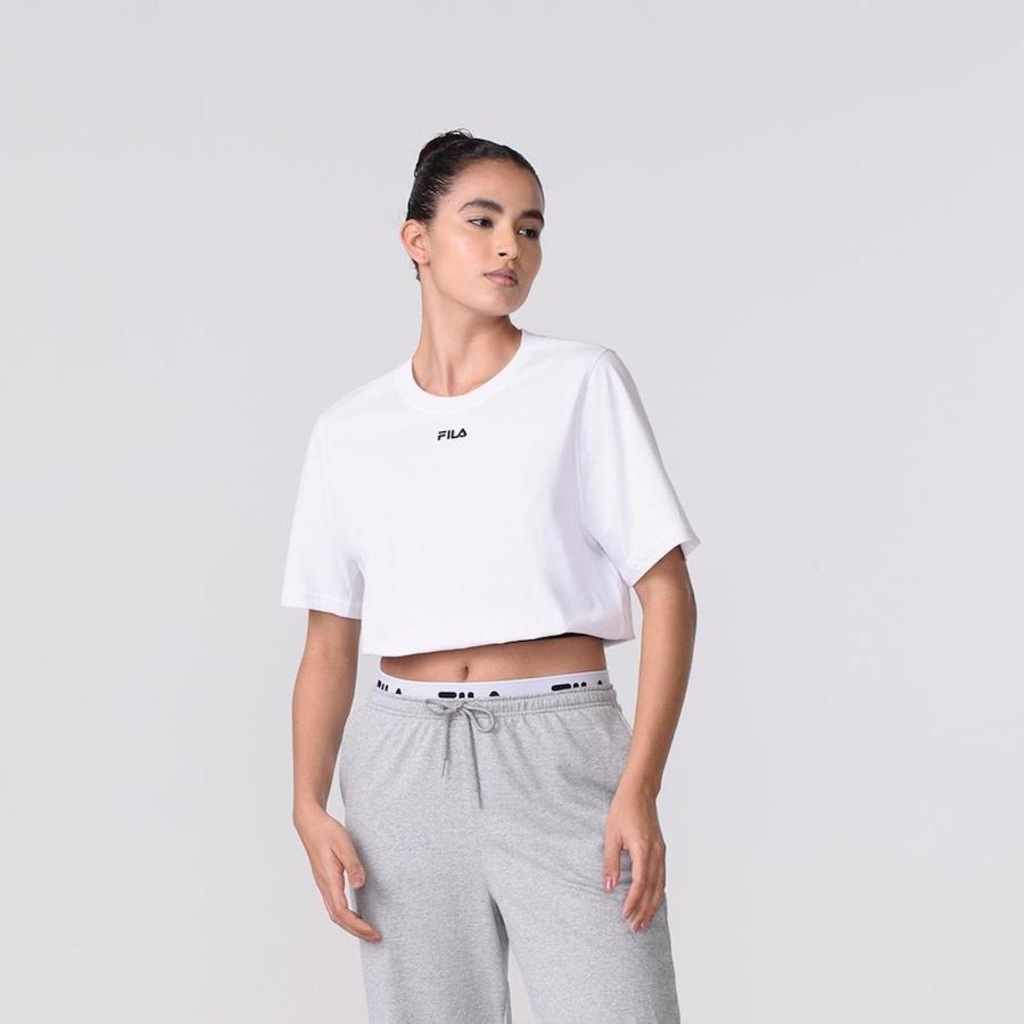 Blusa Cropped Fila Elastic - Feminina - Foto 1