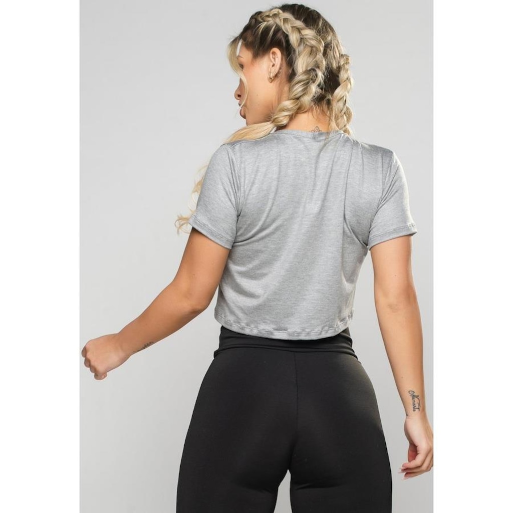 Imagem 3 do produto Blusa Cropped Mvb Modas Viscolycra Blusa Manga Curta Feminina Mvb Modas