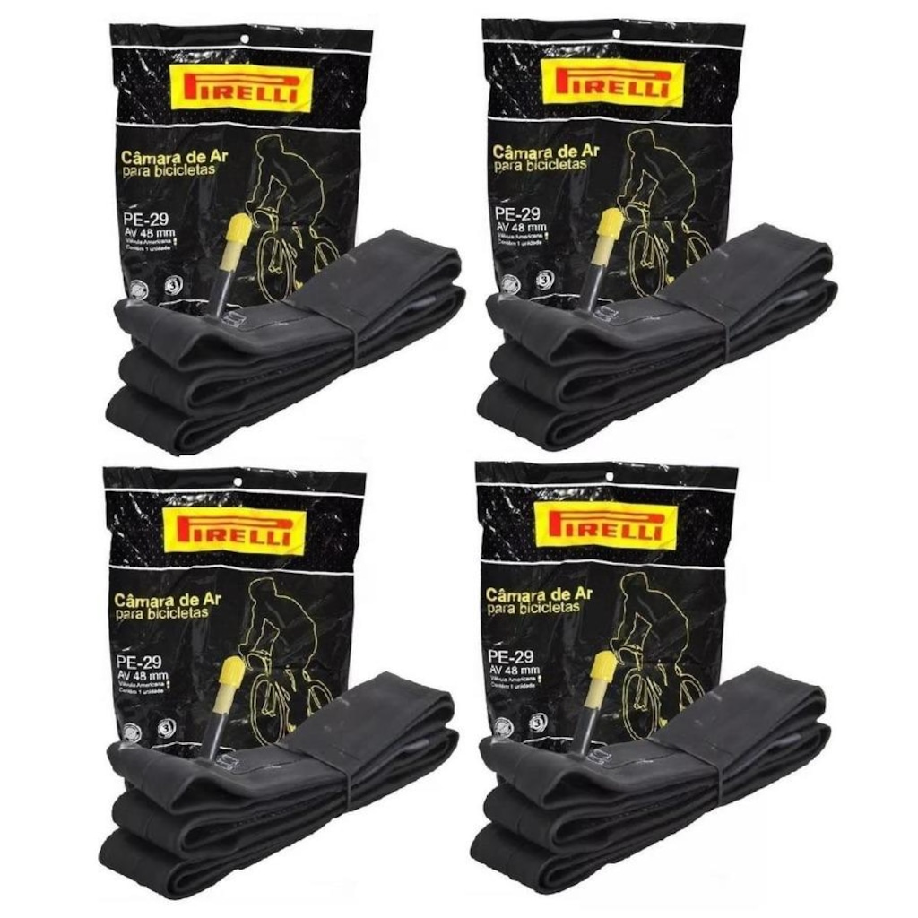 Câmara de Ar 29 X 1.75/2.35 Mtb Pirelli Bico Grosso 48 Mm - 4 unidades