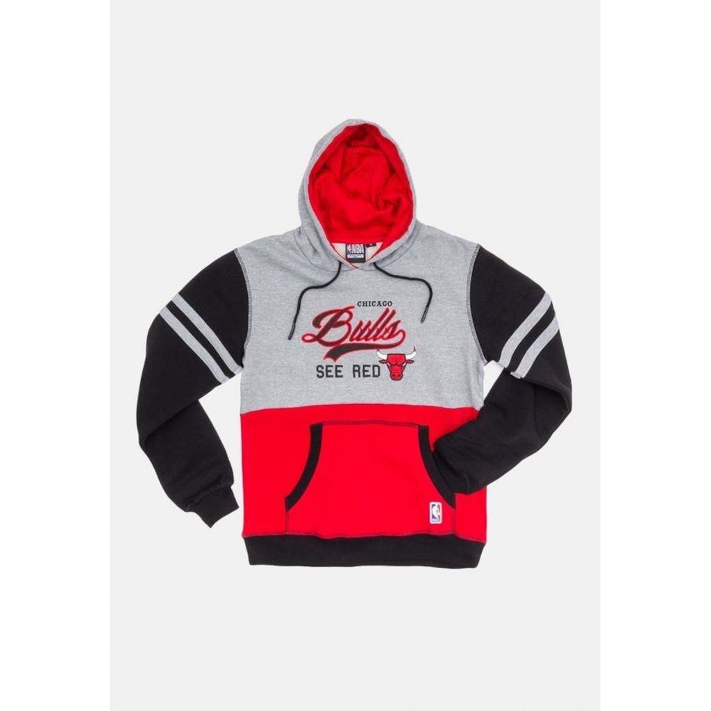 Blusão de Moletom com Capuz NBA Fechado Om Capuz Chicago Bulls - Masculino