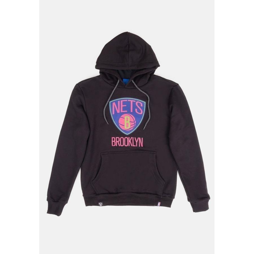 Blusão De Moletom Com Capuz NBA Neon Colors Brooklin Nets - Masculino