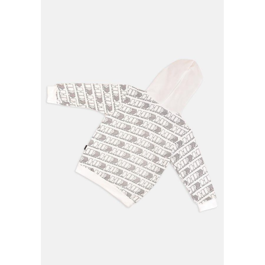 Imagem 4 do produto Blusão de Moletom com Capuz HD Canguru Off White - Infantil