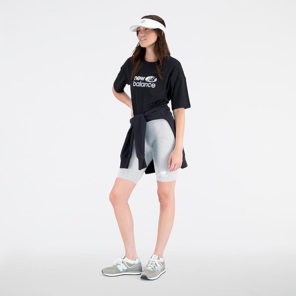 Camiseta Cropped New Balance Essentials - Feminina