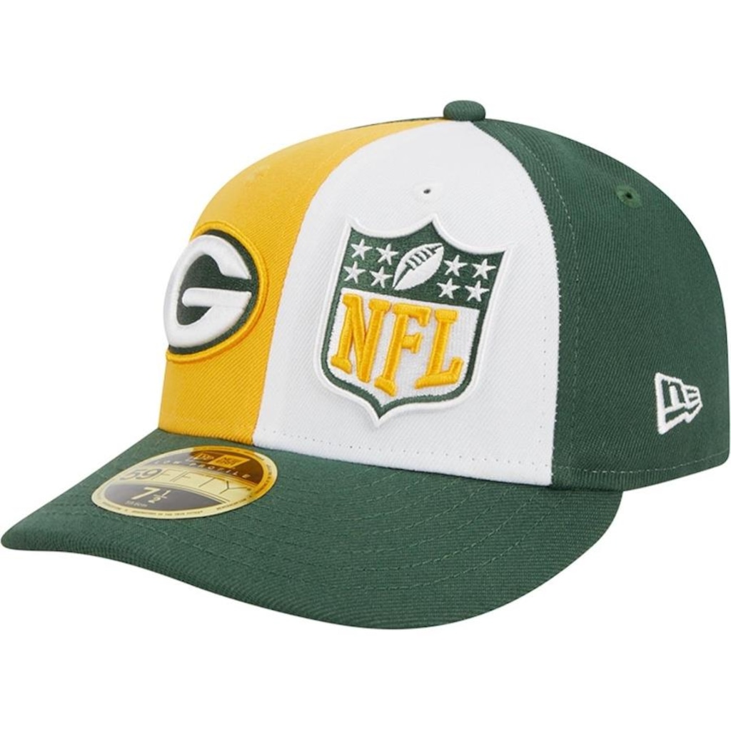 Boné Aba Curva New Era 59Fifty Fitted Low Profile Green Bay Packers Sideline 2023 - Fechado - Masculino