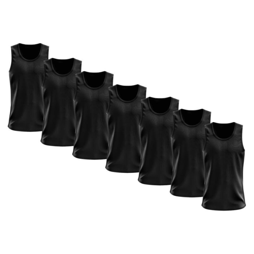 Kit Camisetas Regata Dellas Fit Lisa Básica Dry - Masculina - 7 Unidades