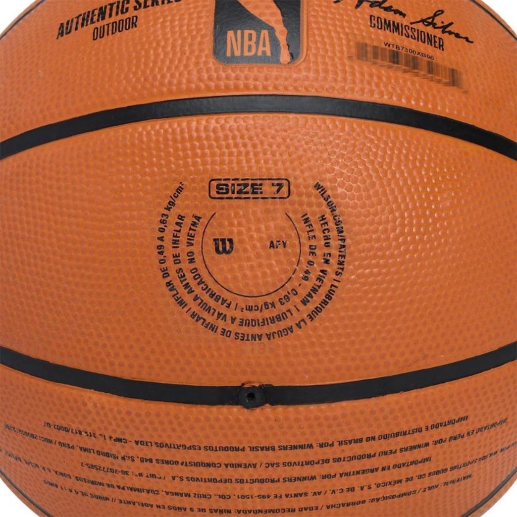 Imagem 4 do produto Bola de Basquete Wilson Nba Authentic Series Outdoor Tam 7