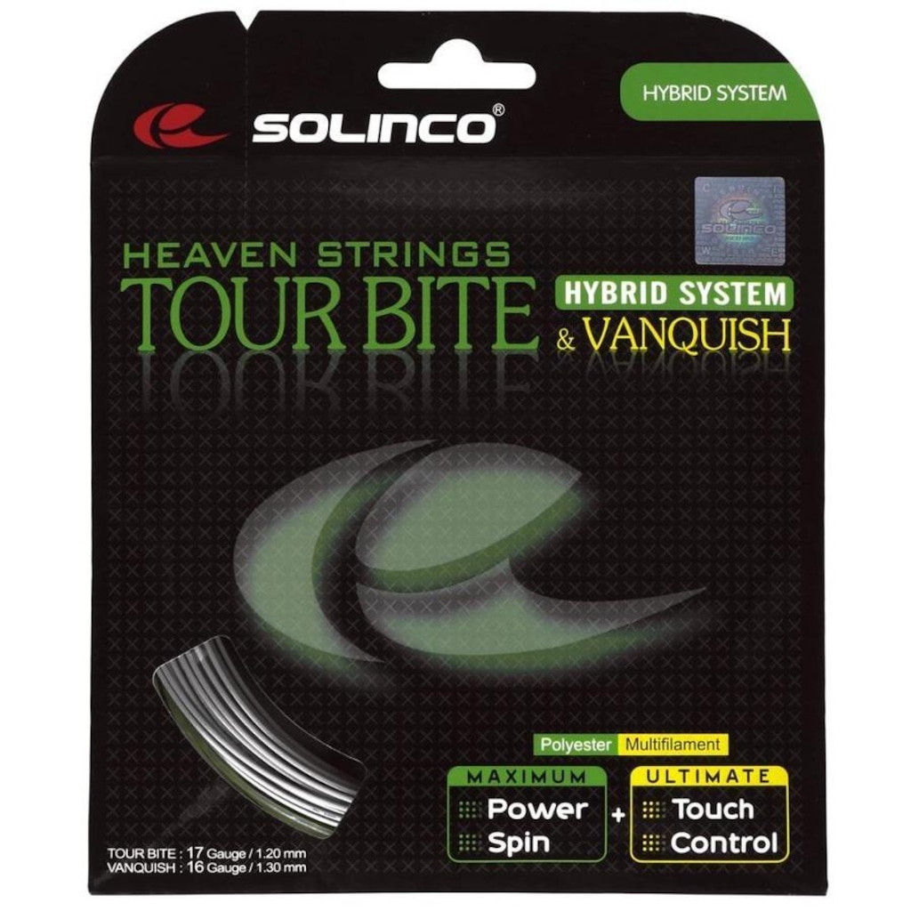 Corda Solinco Tour Bite 17L 1.20Mm X Vanquish 16L 1.30Mm Natural - Set Individual