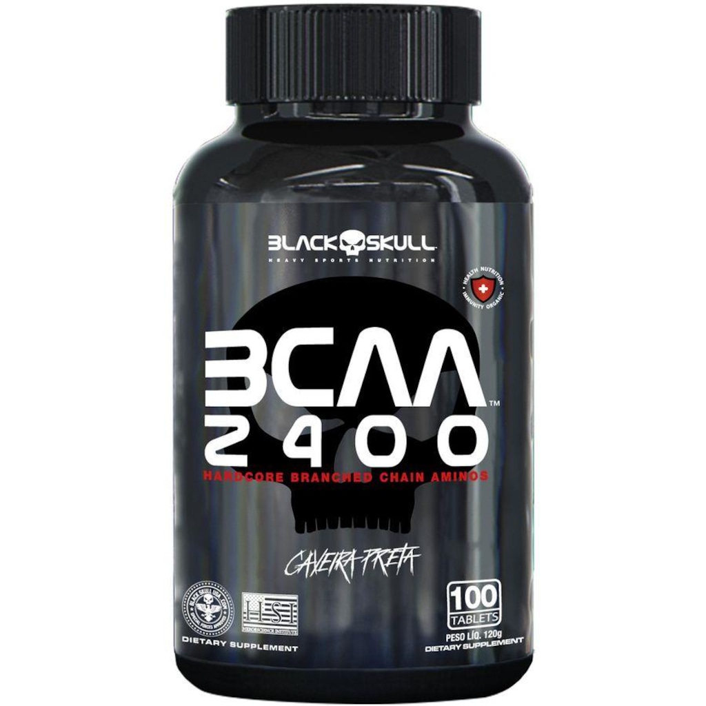Bcaa 2400 Aminoácidos Black Skull Caveira Preta - 100 Tablets