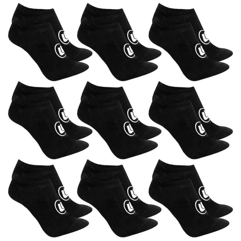Kit Meias Sapatilha Esporte Legal Invisível - 9 Pares - Masculina