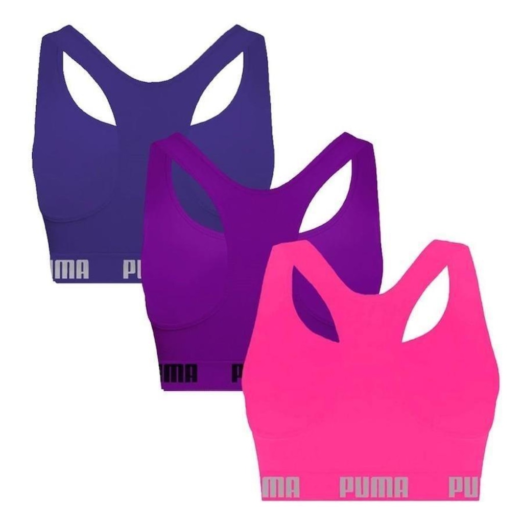 Imagem 2 do produto Kit Tops Puma Nadador sem Costura - 3 Unidades - Feminino