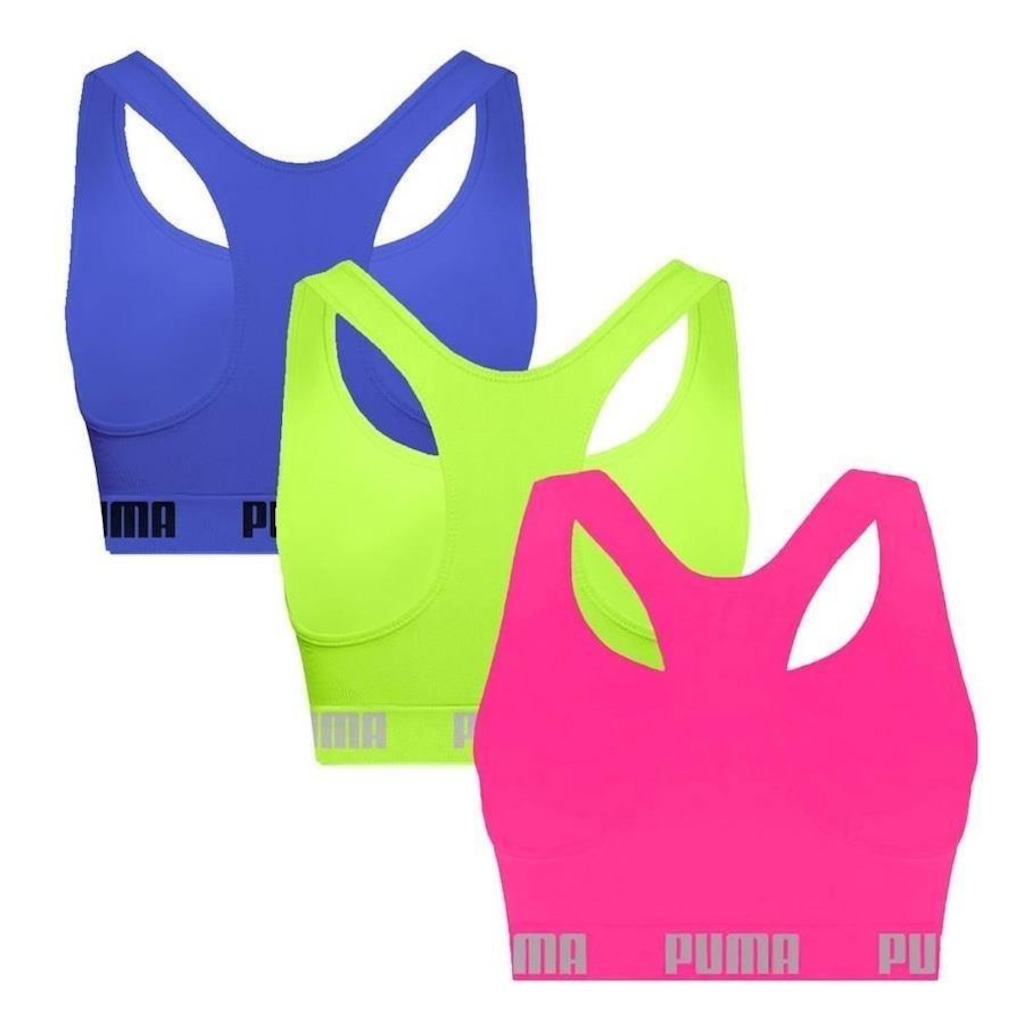 Imagem 2 do produto Kit Tops Puma Nadador sem Costura - 3 Unidades - Feminino