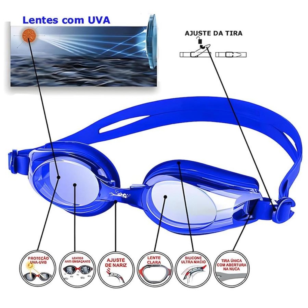 Imagem 2 do produto Óculos de Natação Gold Sports New Endura II High Definition - Adulto
