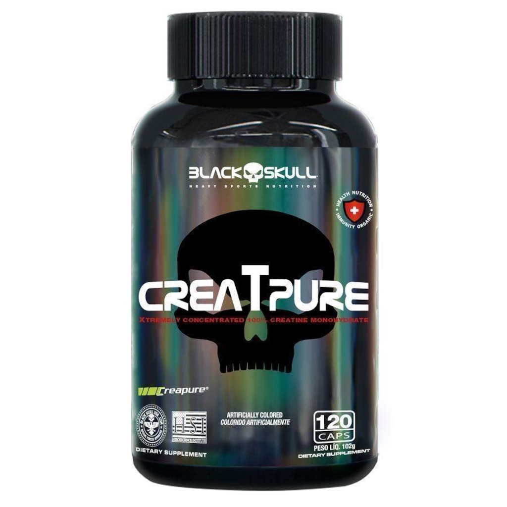 Creatina Creapure - 120 Caps - Black Skull