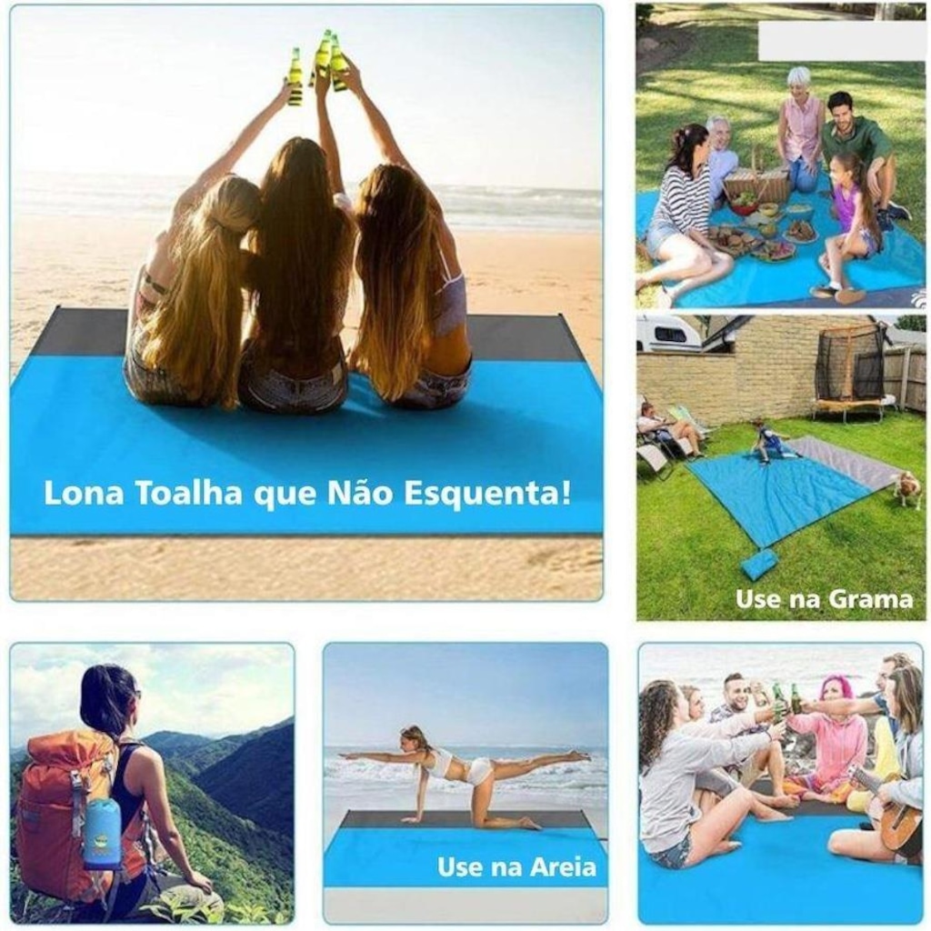 Lona Veidoorn Tapete Pvc Poliéster Toalha Praia Grama Camping Represa Não Esquenta Areia - Foto 1