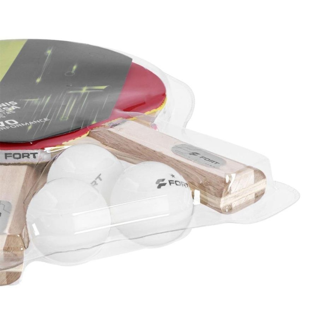 Imagem 4 do produto Kit de Tênis de Mesa Fort Evo: 2 Raquetes 1 Estrela + 3 Bolas