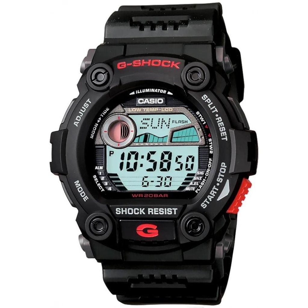 Relógio G-Shock Sports Tábua de Maré G-7900-1DR *G Rescue Preto - G-Shock G-7900 G Rescue