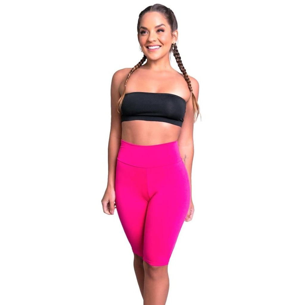Bermuda de Ciclista Mvb Modas Suplex Cintura Alta Fitness - Feminina