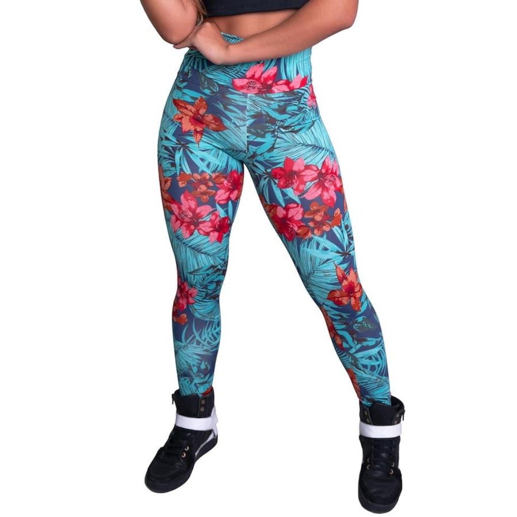 Calça Legging Cintura Alta Mvb Modas Suplex Fitness - Feminina