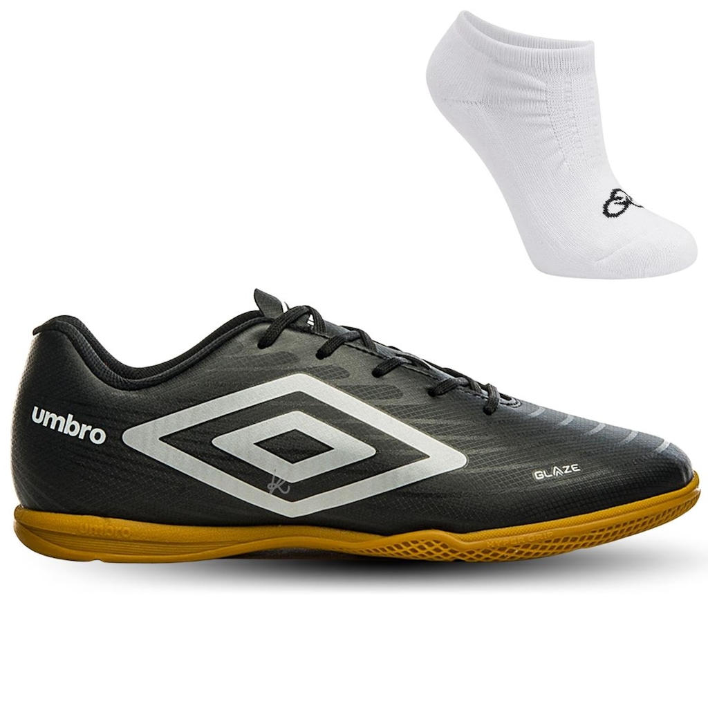 Chuteira Futsal Umbro Glaze + 1 Par de Meias - Adulto