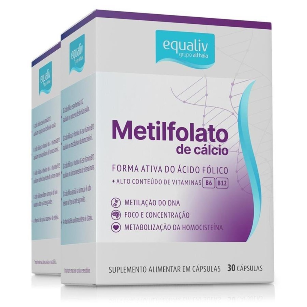 Metilfolato de Cálcio Equaliv - 2 unidades - 30 Cápsulas - Foto 1